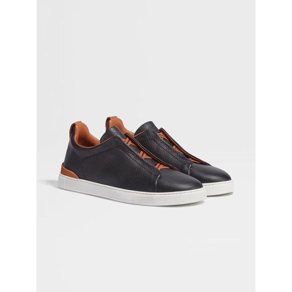 Zegna Triple Stitch™ Espadrilles pour Homme en Cuir Noir et Camel