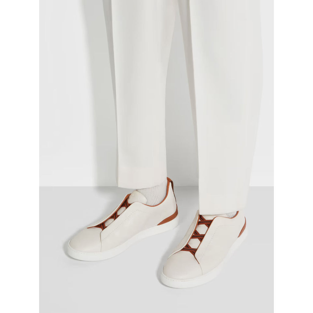 Zegna Triple Stitch™ Espadrilles en Cuir de Cerf Blanc Camel
