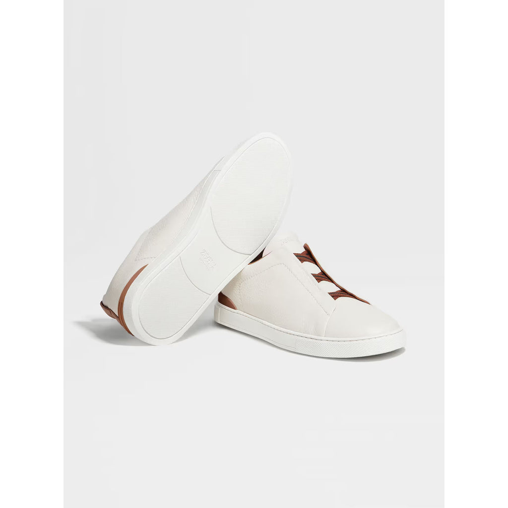 Zegna Triple Stitch™ Espadrilles en Cuir de Cerf Blanc Camel