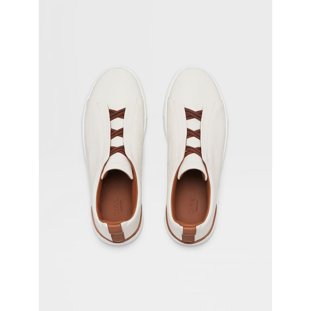 Zegna Triple Stitch™ Espadrilles en Cuir de Cerf Blanc Camel
