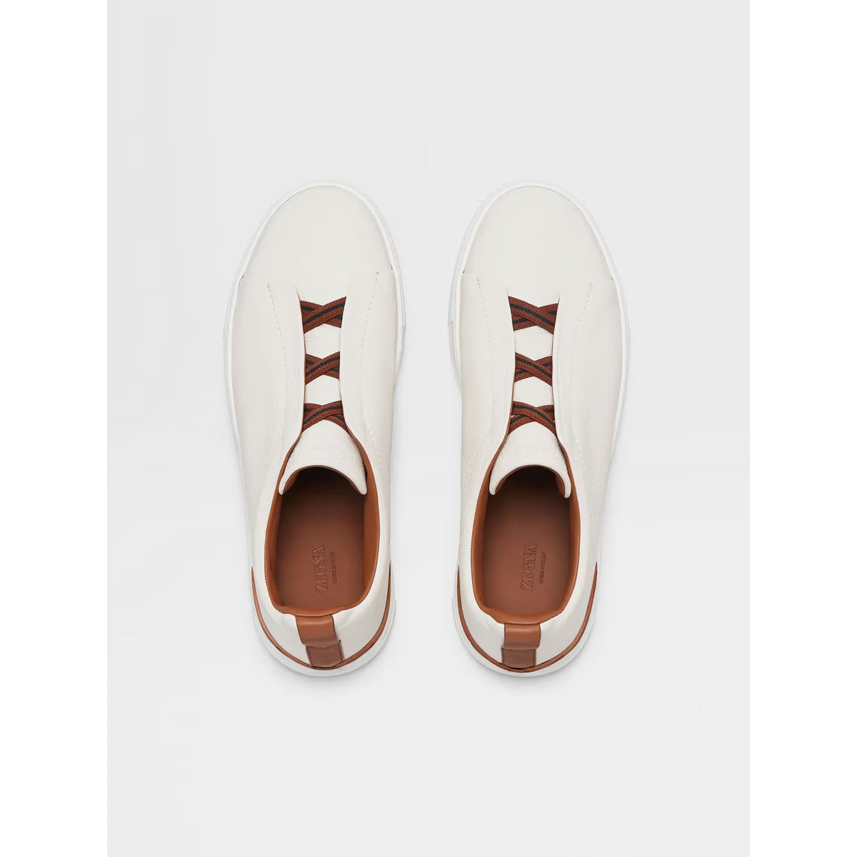 Zegna Triple Stitch™ Espadrilles en Cuir de Cerf Blanc Camel