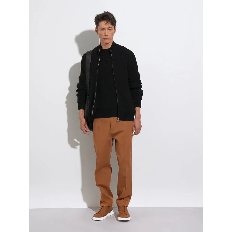 Zegna Triple Stitch SECONDSKIN Espadrilles en Cuir de Veau Foliage Foncé