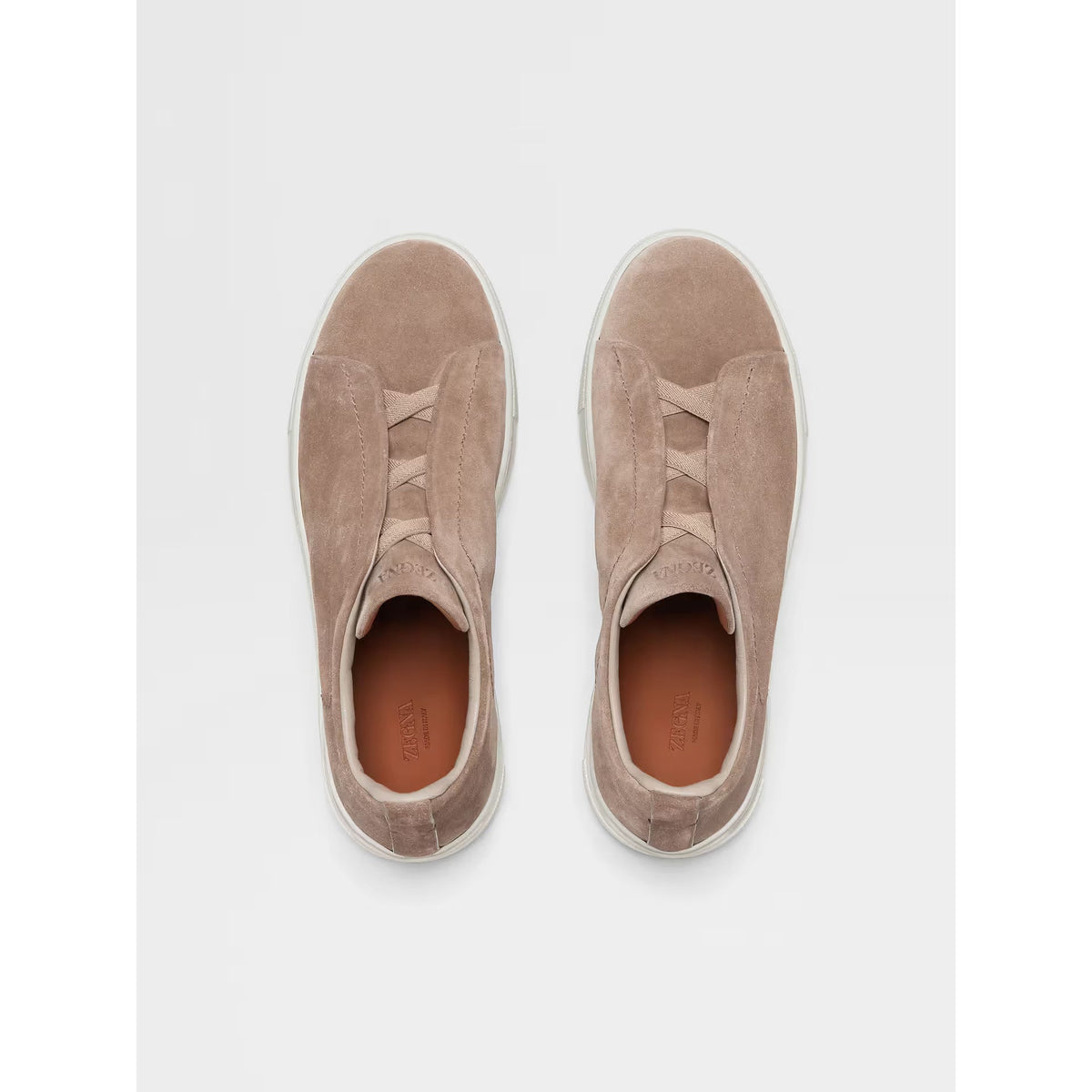 Zegna Triple Stitch™ Espadrilles en Veau Velours Beige Foncé