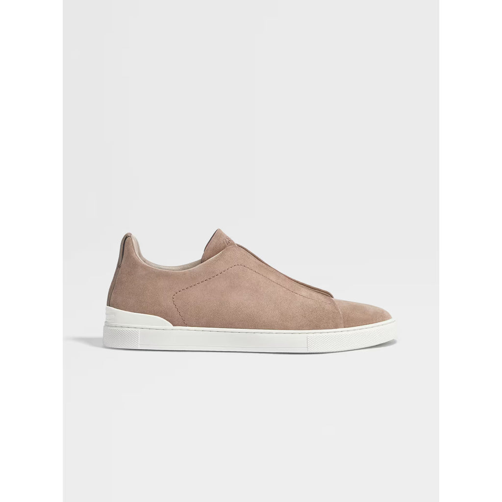Zegna Triple Stitch™ Espadrilles en Veau Velours Beige Foncé