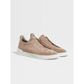 Zegna Triple Stitch™ Espadrilles en Veau Velours Beige Foncé