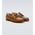 Gucci Interlocking G Mocassins en Cuir Marron