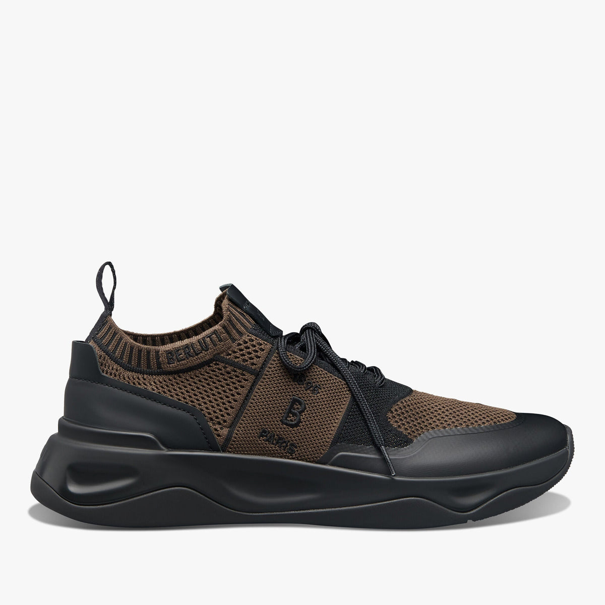 Berluti Shadow Espadrilles en Maille et Cuir Marron et Noir