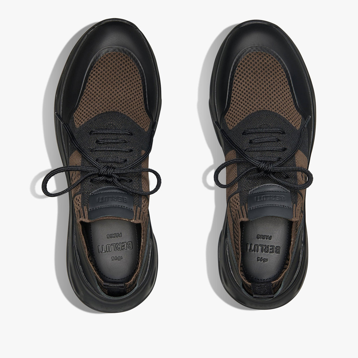 Berluti Shadow Espadrilles en Maille et Cuir Marron et Noir
