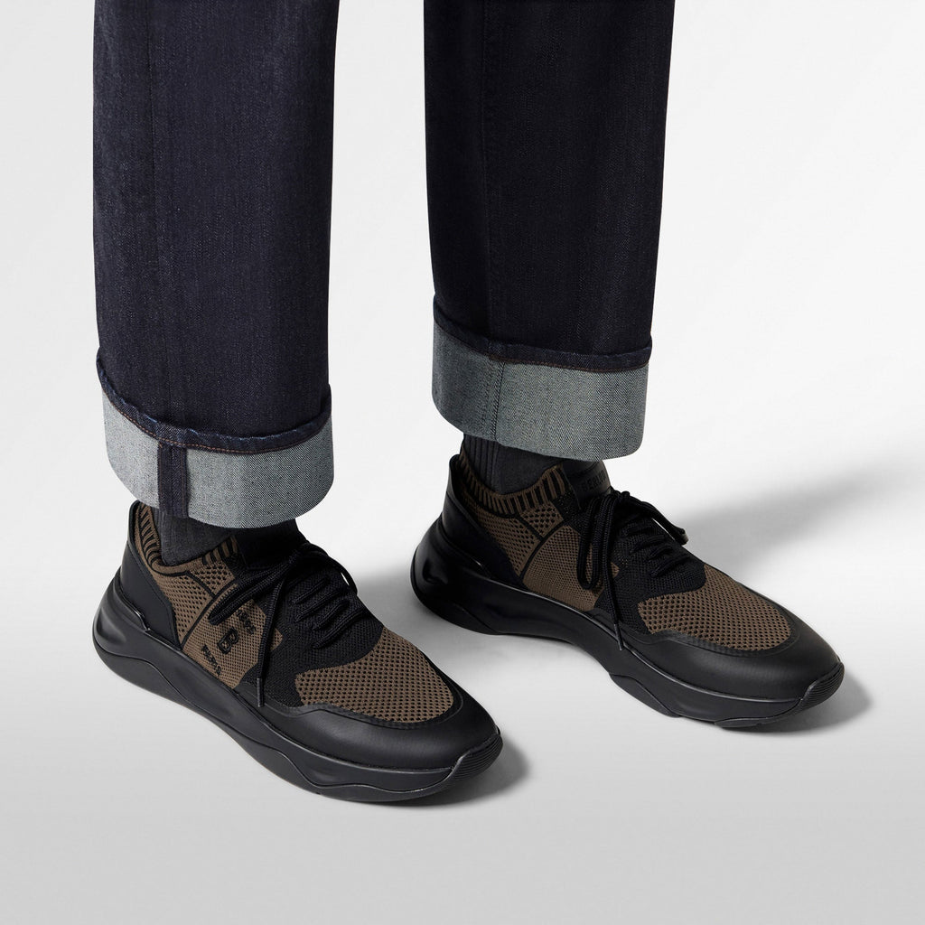 Berluti Shadow Espadrilles en Maille et Cuir Marron et Noir