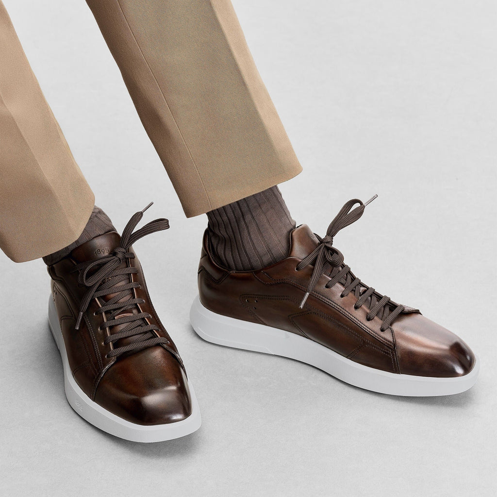 Berluti Stellar Sneakers Basses en Cuir de Veau Marron