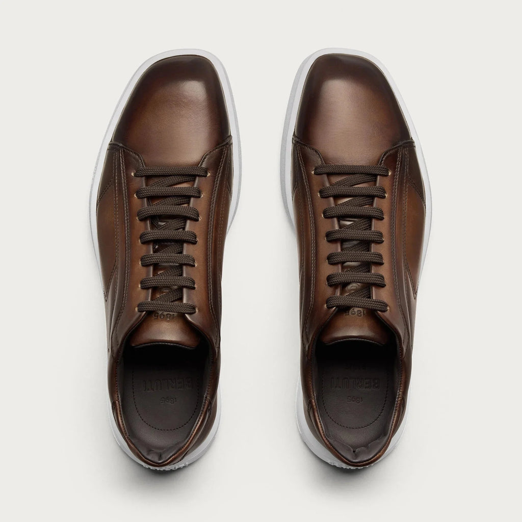 Berluti Stellar Sneakers Basses en Cuir de Veau Marron
