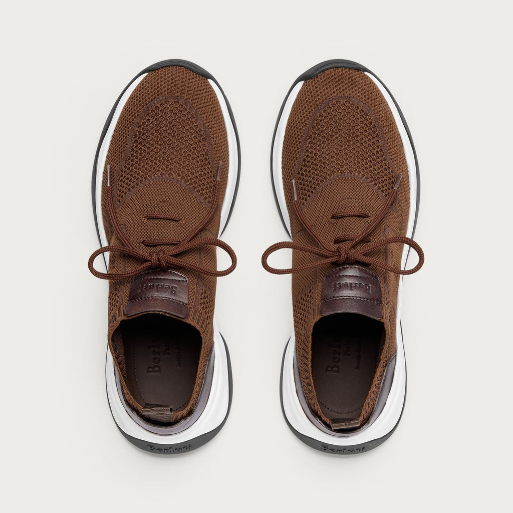 Berluti Shadow Sneakers en Maille et Cuir Toffee