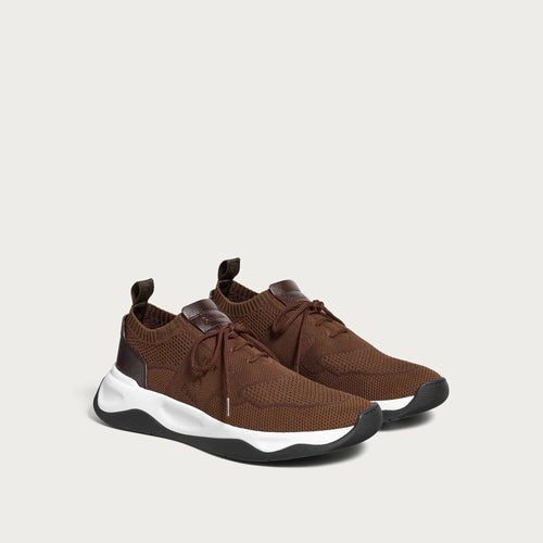 Berluti Shadow Sneakers en Maille et Cuir Toffee