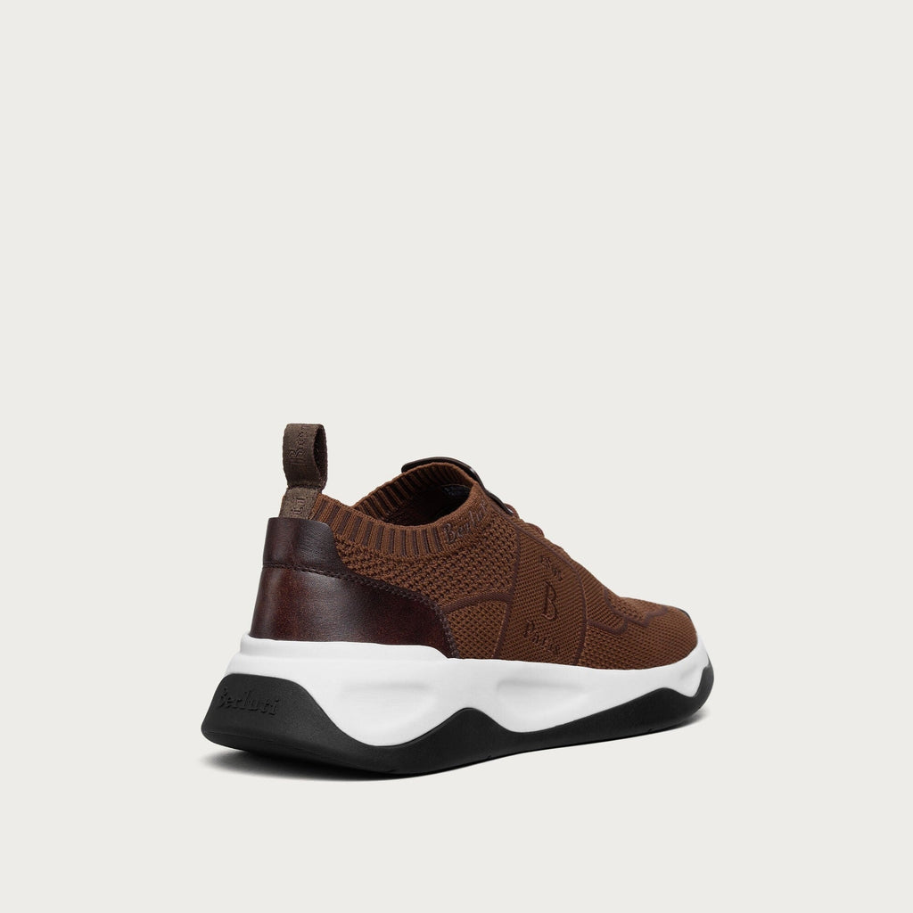 Berluti Shadow Sneakers en Maille et Cuir Toffee