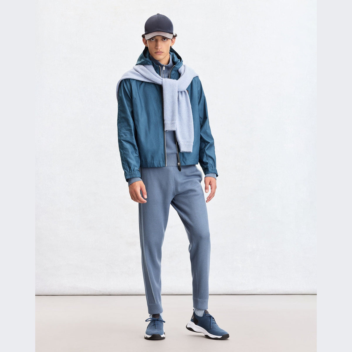 Berluti Shadow Espadrilles en Maille et Cuir Bleu