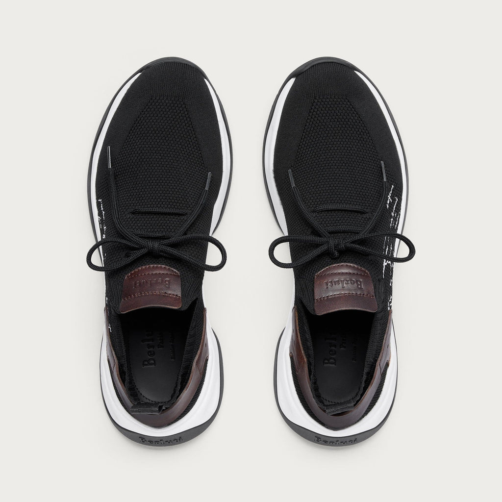 Berluti Shadow Sneakers en Maille et Cuir Noir