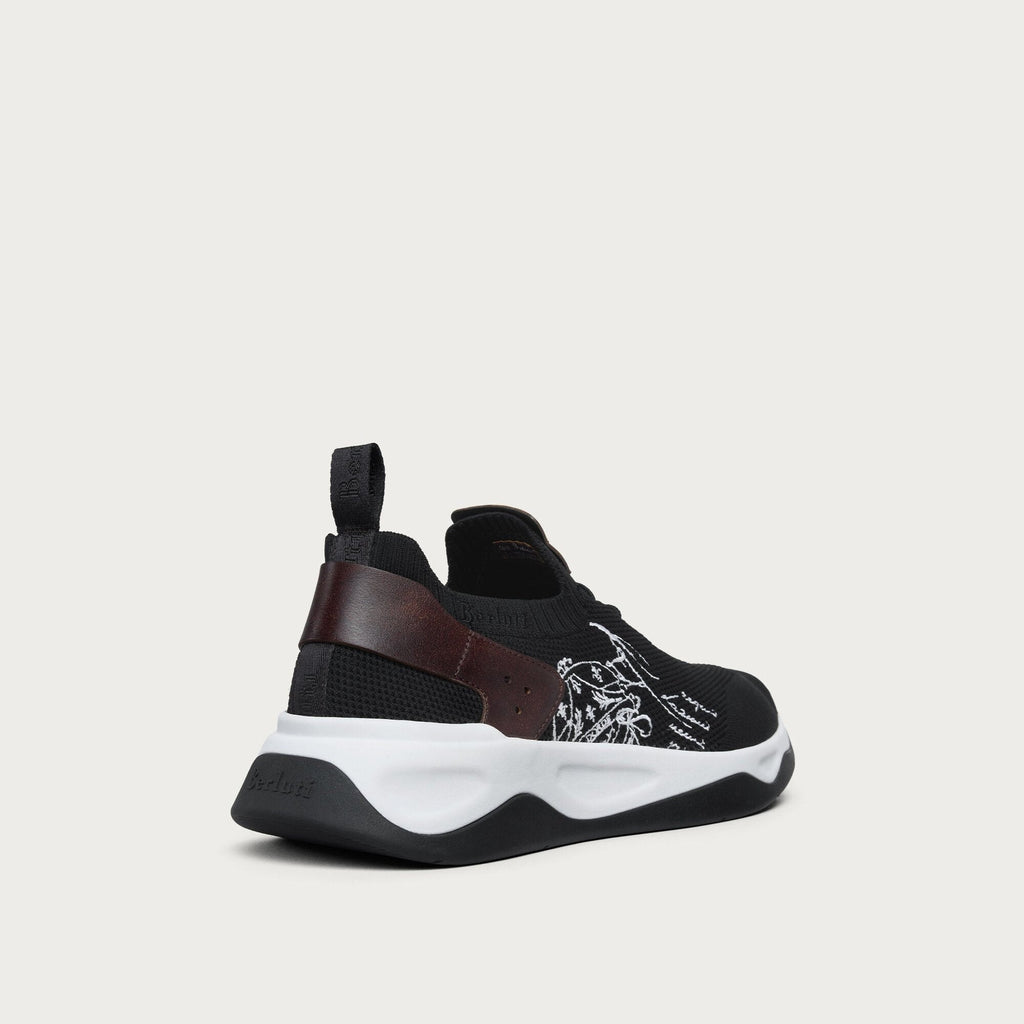 Berluti Shadow Sneakers en Maille et Cuir Noir
