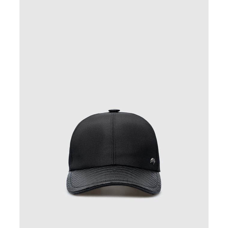 Stefano Ricci Casquette pour Homme Crocodile et Soie Noir