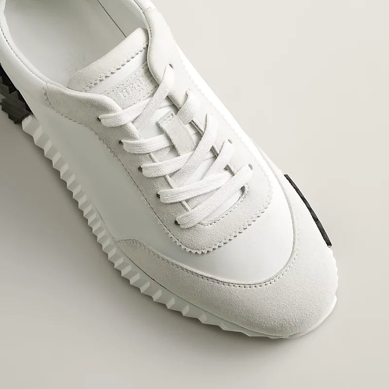 Hermes Bouncing Espadrilles en Cuir de Veau Blanc