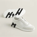 Hermes Bouncing Espadrilles en Cuir de Veau Blanc