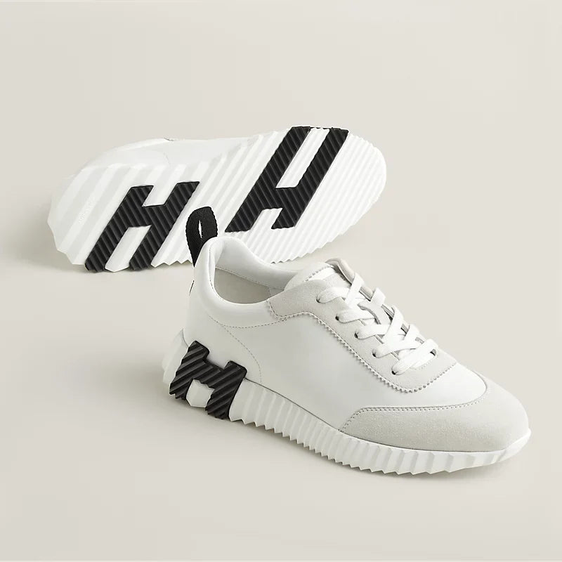 Hermes Bouncing Espadrilles en Cuir de Veau Blanc