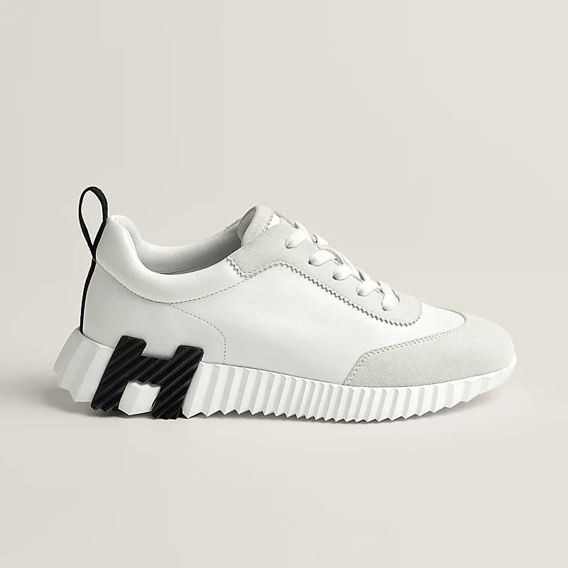 Hermes Bouncing Espadrilles en Cuir de Veau Blanc