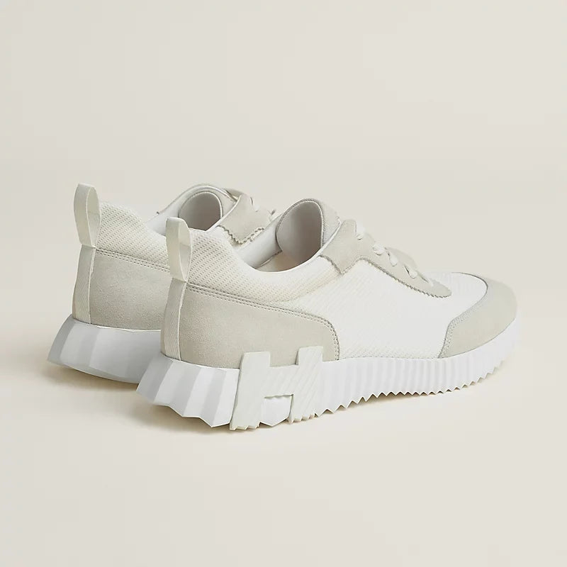 Hermès Bouncing Sneakers en Mesh et Daim Blanc