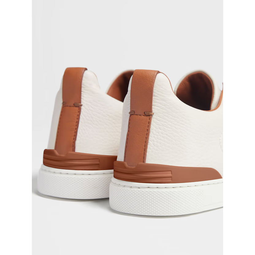 Espadrilles Triple Stitch blanc camel — Vue du dessus