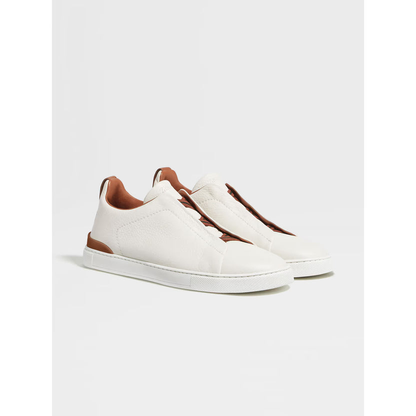 Espadrilles Triple Stitch blanc camel — Vue de face