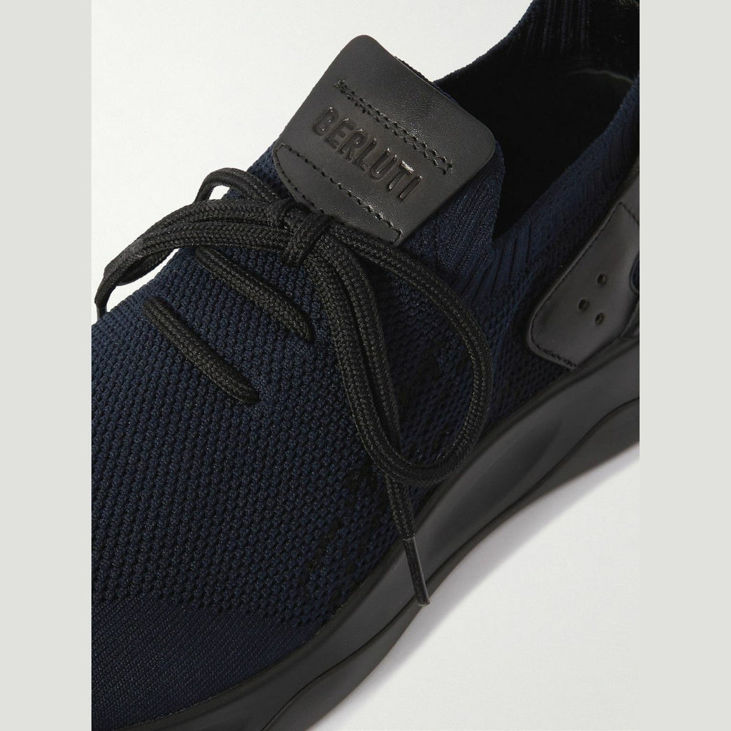 Berluti Shadow Espadrilles en Lin et Cuir Bleu Nuit