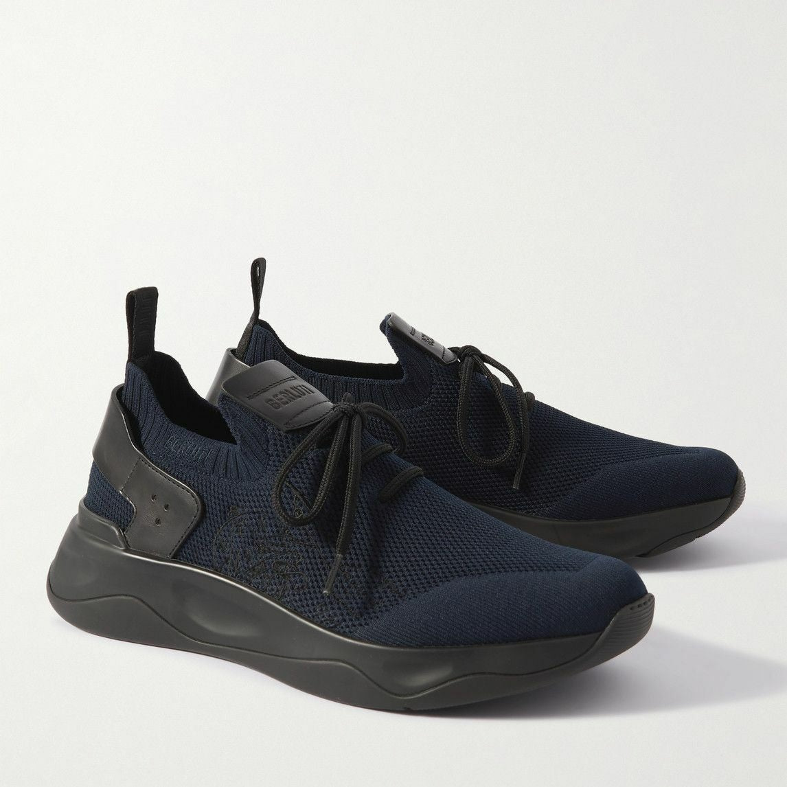 Berluti Shadow Espadrilles en Lin et Cuir Bleu Nuit