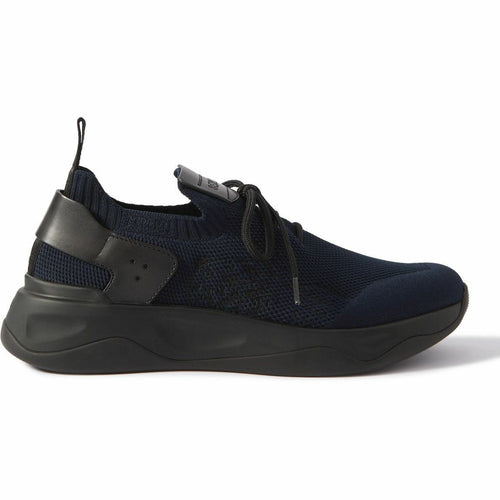 Berluti Shadow Espadrilles en Lin et Cuir Bleu Nuit