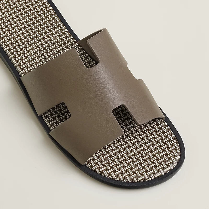 Hermès Izmir Sandales en Veau Étoupe