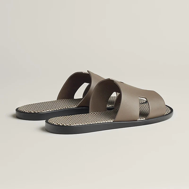 Hermès Izmir Sandales en Veau Étoupe