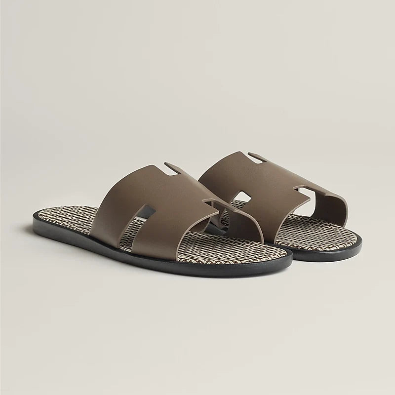 Hermès Izmir Sandales en Veau Étoupe