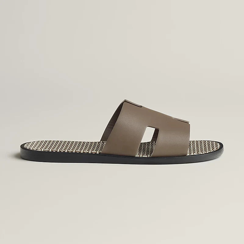 Hermès Izmir Sandales en Veau Étoupe