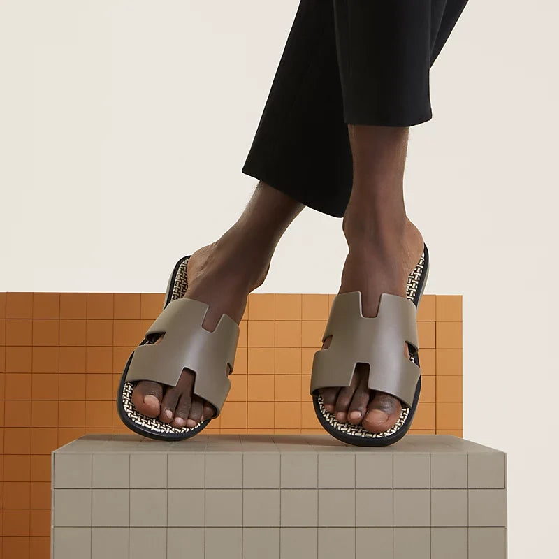 Hermès Izmir Sandales en Veau Étoupe