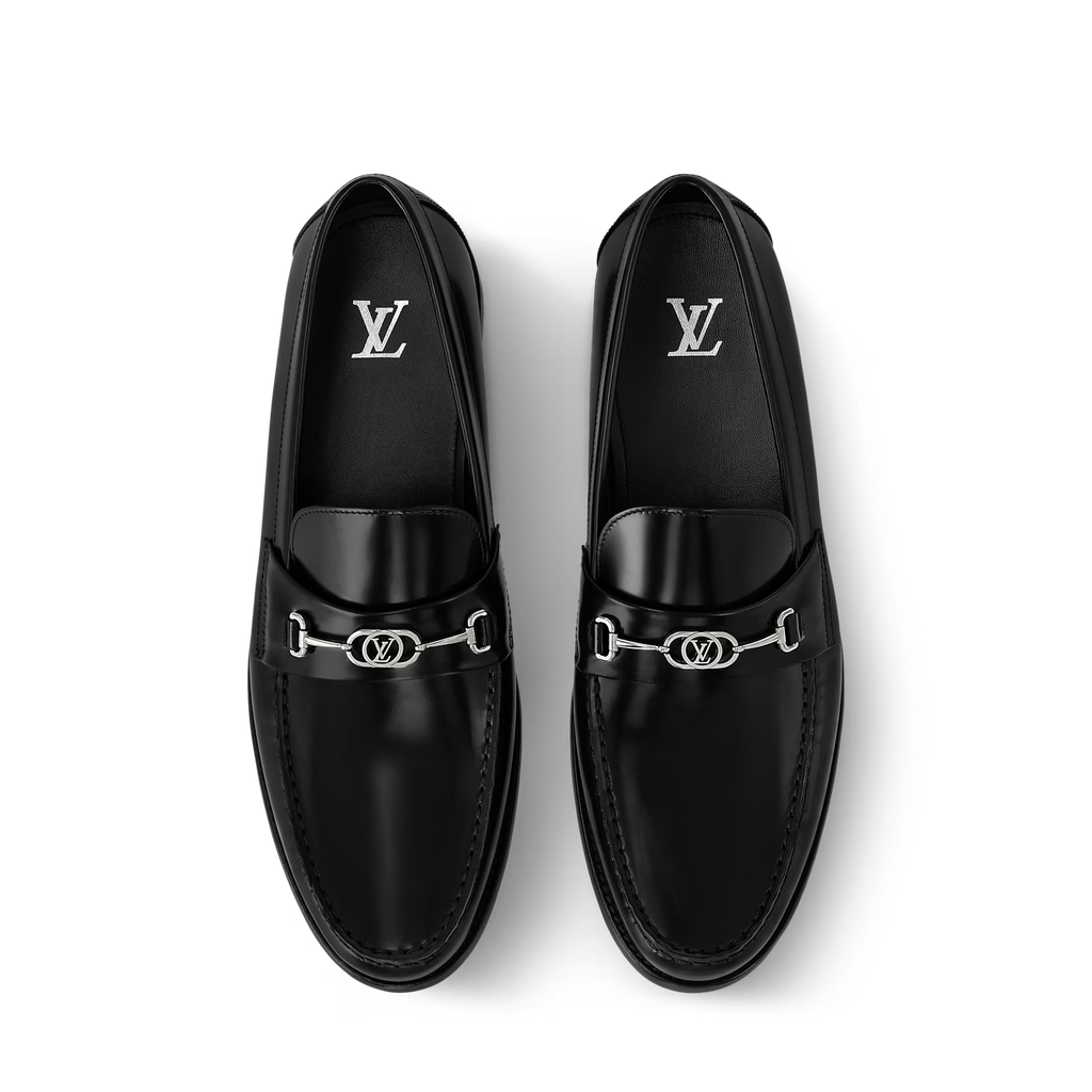 Louis Vuitton Major Mocassins en Cuir de Veau Glacé Noir