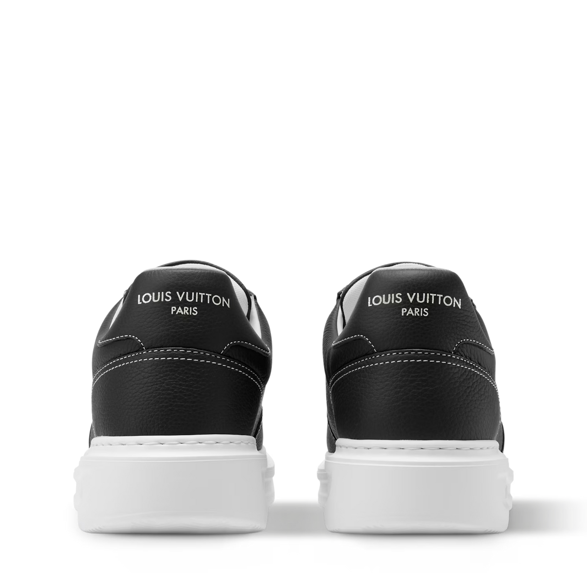 Louis Vuitton Beverly Hills Sneakers en Cuir de Veau Grainé Noir