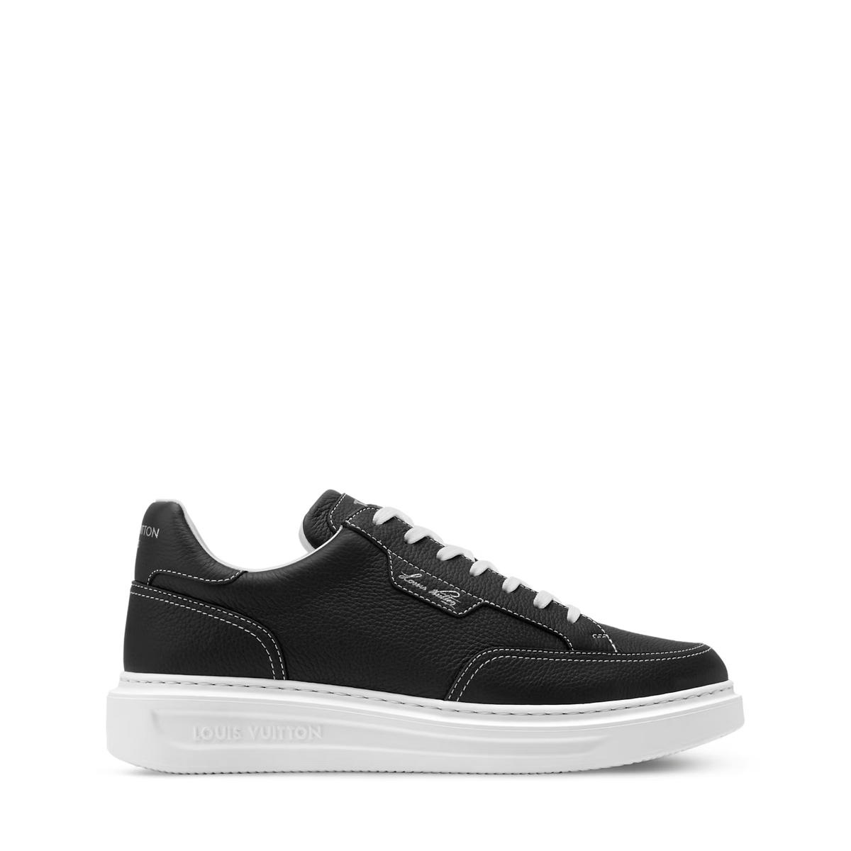 Louis Vuitton Beverly Hills Sneakers en Cuir de Veau Grainé Noir