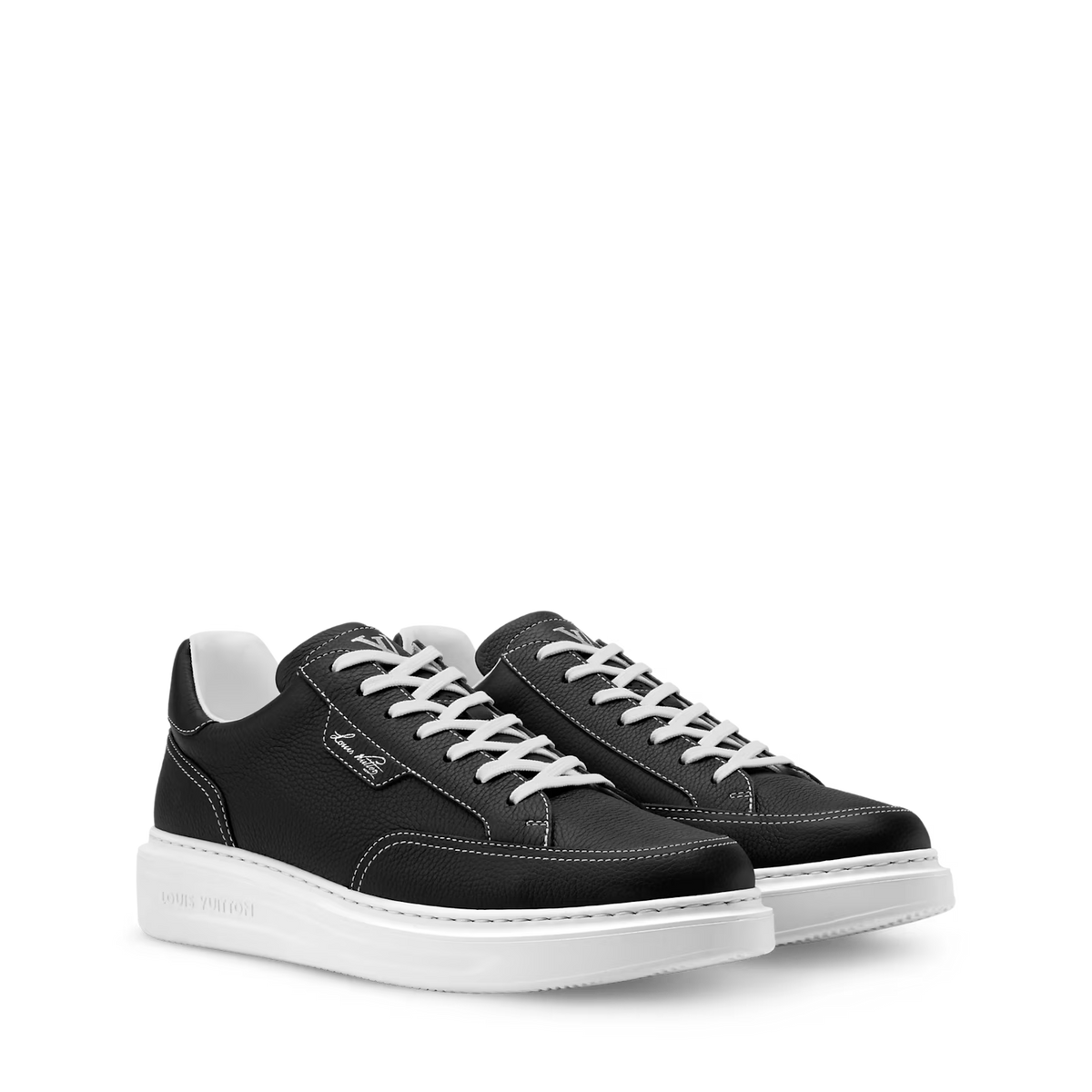 Louis Vuitton Beverly Hills Sneakers en Cuir de Veau Grainé Noir
