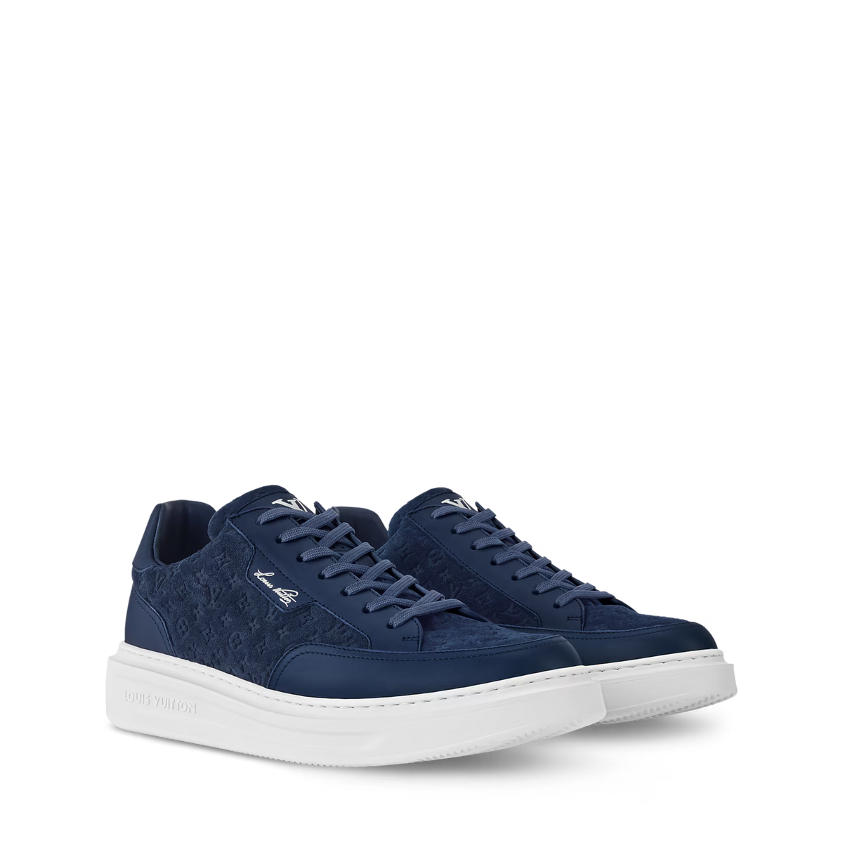 Louis Vuitton Beverly Hills Sneakers en Veau Velours Bleu Marine