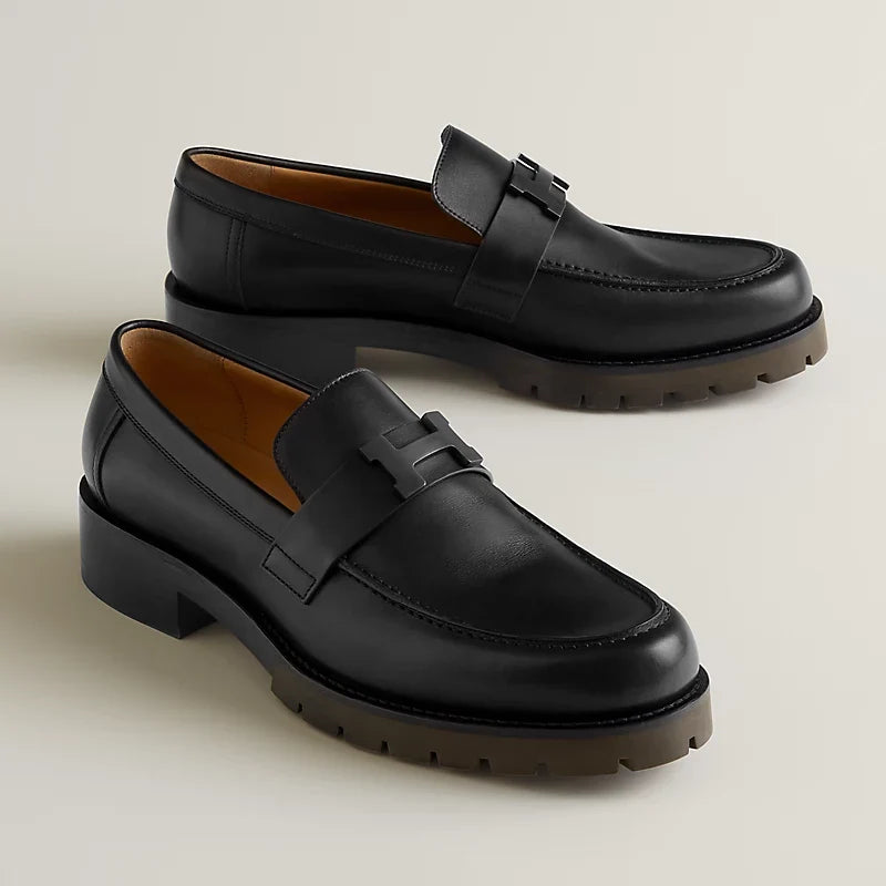 Hermès Grégoire Mocassins en Veau Noir