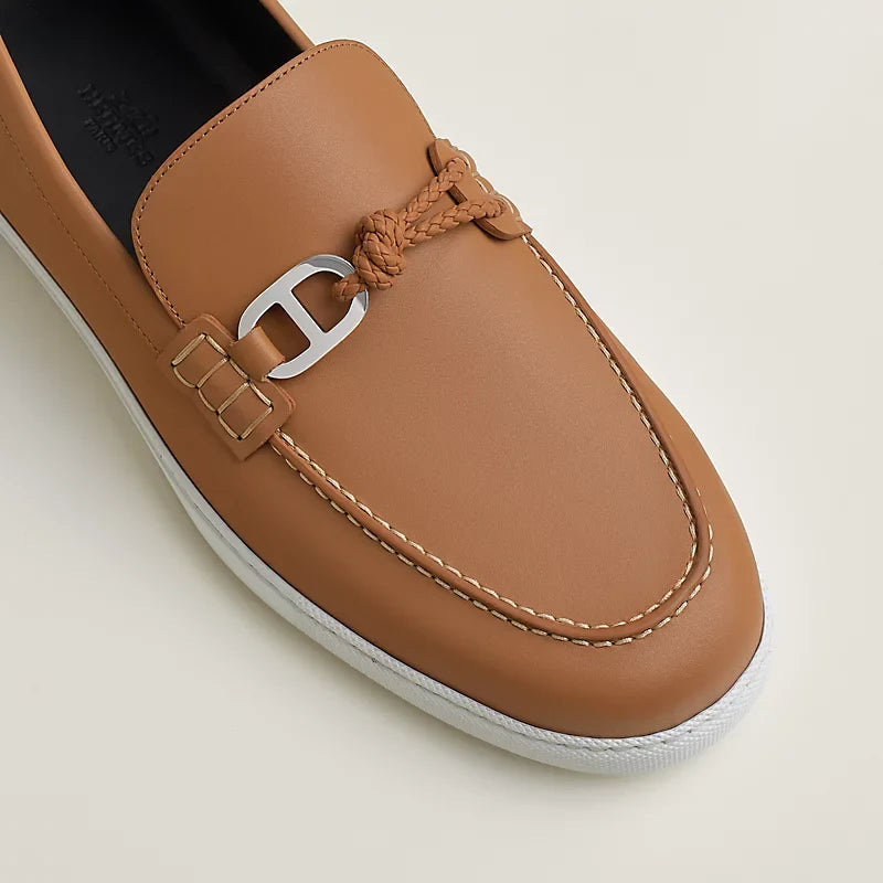 Hermes Ignacio Mocassins en Cuir de Veau Marron