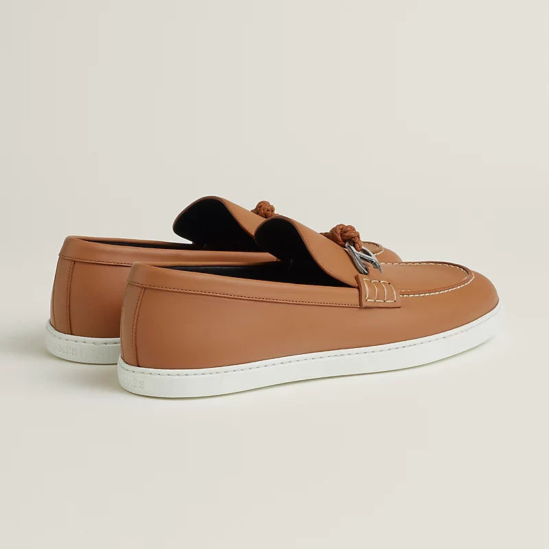 Hermes Ignacio Mocassins en Cuir de Veau Marron
