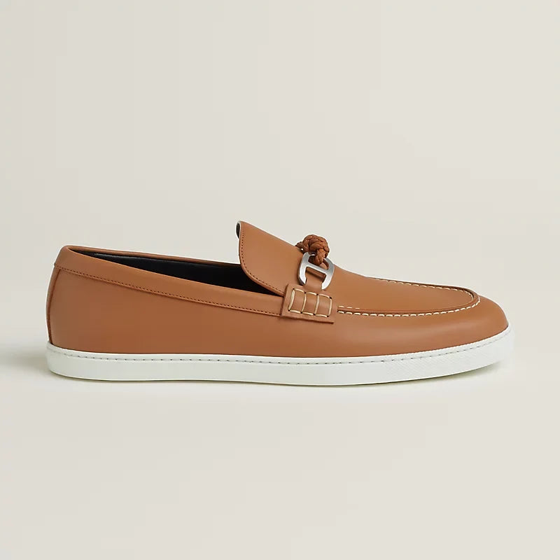 Hermes Ignacio Mocassins en Cuir de Veau Marron