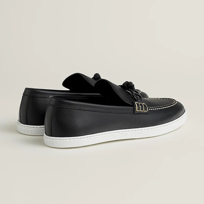 Hermes Ignacio Mocassins en Cuir de Veau Noir