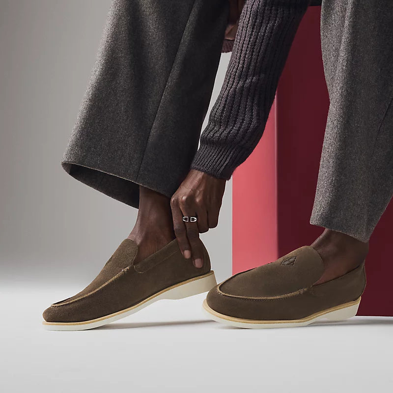 Hermès Mocassins en Veau Velours Marron