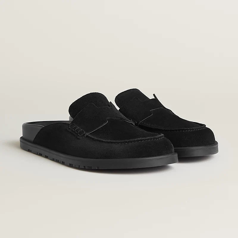 Hermes Go Mules en Veau Velours Noir