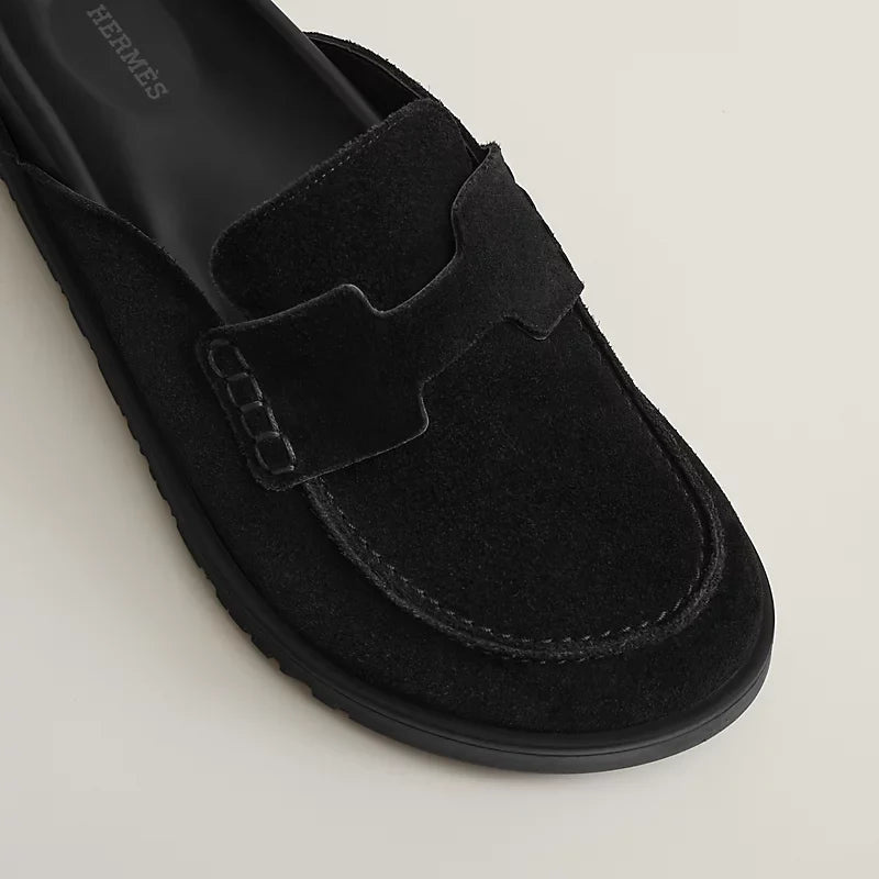 Hermes Go Mules en Veau Velours Noir